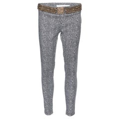 Elisabetta Franchi Gold Monochrome Chevron- Nylonmischung Jeggings M