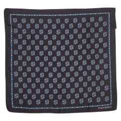 Saint Laurent - Manchette en soie imprimée bleue