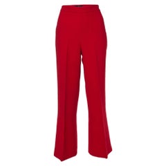 CH Carolina Herrera Pantaloni a gamba larga in crepe rossa S