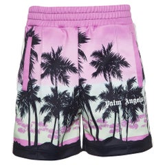 Palm Angels Pink Sunset Print Jersey Track Shorts S