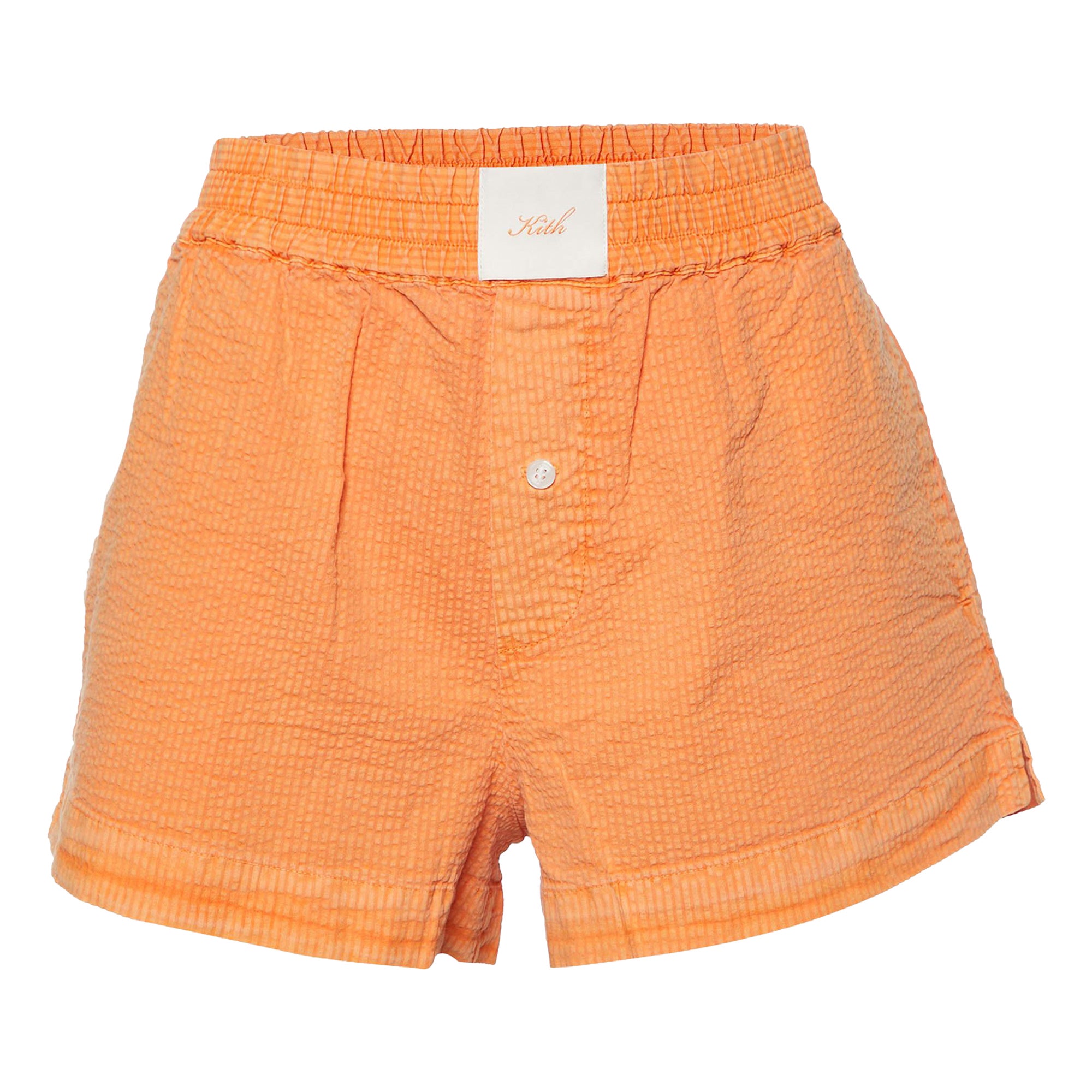 Kith Orange Seersucker Cotton Elasticized Waist Shorts S