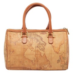 Alviero Martini 1A Classe Beige/Brown Geo Classic Boston Bag