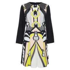 Class by Roberto Cavalli Mini robe à manches longues en crêpe imprimé noir L