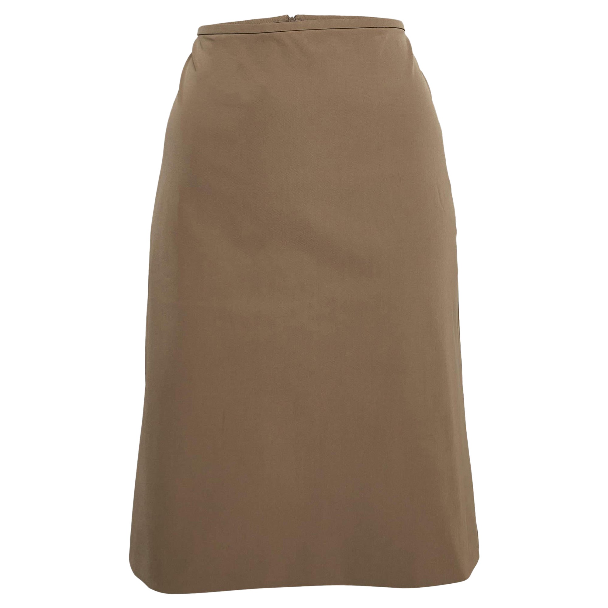 S'Max Mara Brown Gabardine Pencil Skirt M