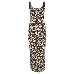 Nanushka Brown Animal Print Rib Knit Skirt and Top Set M/L