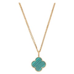 Van Cleef & Arpels Magic Alhambra Malachite 18k Yellow Gold Long Necklace
