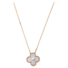 Van Cleef Arpels Vintage Alhambra 2023 Holiday Obsidian Diamond 18kGold Necklace