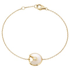 Cartier Amulette De Cartier Mother of Pearl Diamond 18k Yellow Gold Bracelet