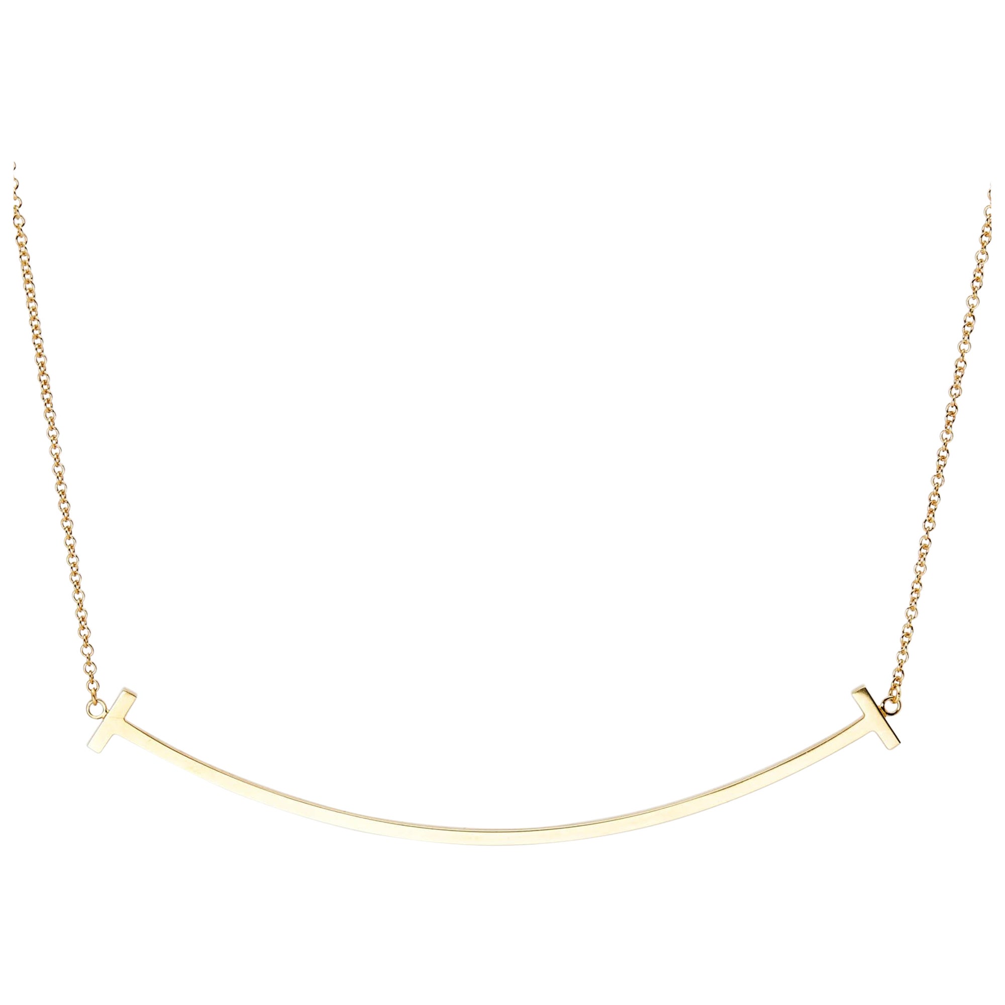 Tiffany & Co. T Smile 18k Yellow Gold Extra Large Pendant Necklace