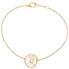 Cartier Amulette De Cartier Mother of Pearl Diamond 18K Yellow Gold Bracelet