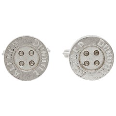 Alfred Dunhill Button Sterling Silver Cufflinks