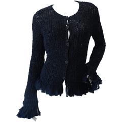 2002 Chanel Cruise Black Crochet Sweater