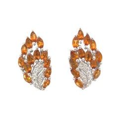 Dainty Citrine Gemstone Studs Earring for Mother Gift in Solid Silver
