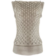 Paco Rabanne silver metal chainmail vest