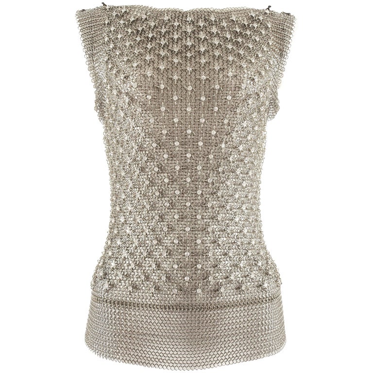 Paco Rabanne silver metal chainmail vest at 1stDibs | chain mail vest ...