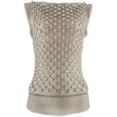 Paco Rabanne silver metal chainmail vest studded with Swarovski crystals 8
