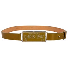 Christian Dior Cinturón de charol caqui, 2001