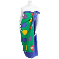 Yves Saint Laurent Polka Dot Cotton Pareo or Shawl 10