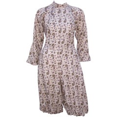 Fun 1970's Laura Biagiotti Romper Jumpsuit With Paisley Print