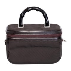 Gucci Bamboo Black On Black Vintage Vanity Bag