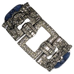 Bracciale Art Deco con pavé e vetro stampato