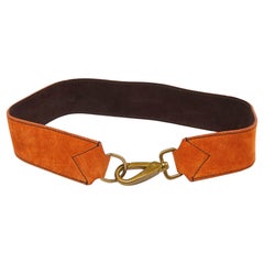 Miu Orange Wildledergürtel mit Verschluss 70 CM