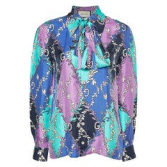 Gucci Multicolor GG Rhombus Printed Silk Buttoned Up Shirt S