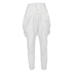 Givenchy Off-White Crepe High Waist Tapered Leg Pants M