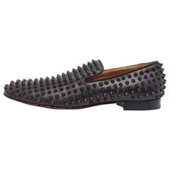 Louboutin Louboutin Black Leather Dandelion Spikes Loafers Size 42.5