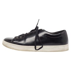 Prada Black Leather Lace Up Sneakers Size 42