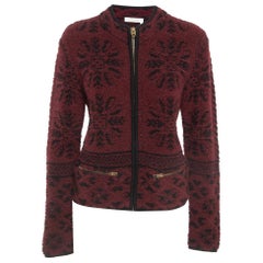 Chloe - Giacca con zip in pile bordeaux M.