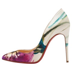 Christian Louboutin Multicolor Canvas Pigalle Follies Pumps Size 38