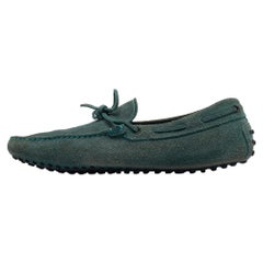 Tod's Green Suede Slip On Loafers Size 42.5