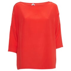 M Missoni Red Silk Crepe Oversized Top S.I.M.