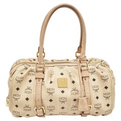 MCM Beige Visetos sac bowler en toile enduite
