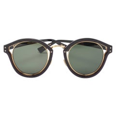 Dior Black/Gold Elliptic Oval Sunglasses