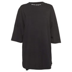 Palm Angels Black Logo Print Cotton Oversized T-Shirt L