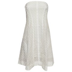 Stella McCartney - Mini robe tube en coton brodé blanc M