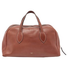 Celine Brown Leather Medium Bowling Bag