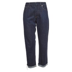 Christian Dior Navy Blue Raw Edge Denim Jeans M Waist 34"