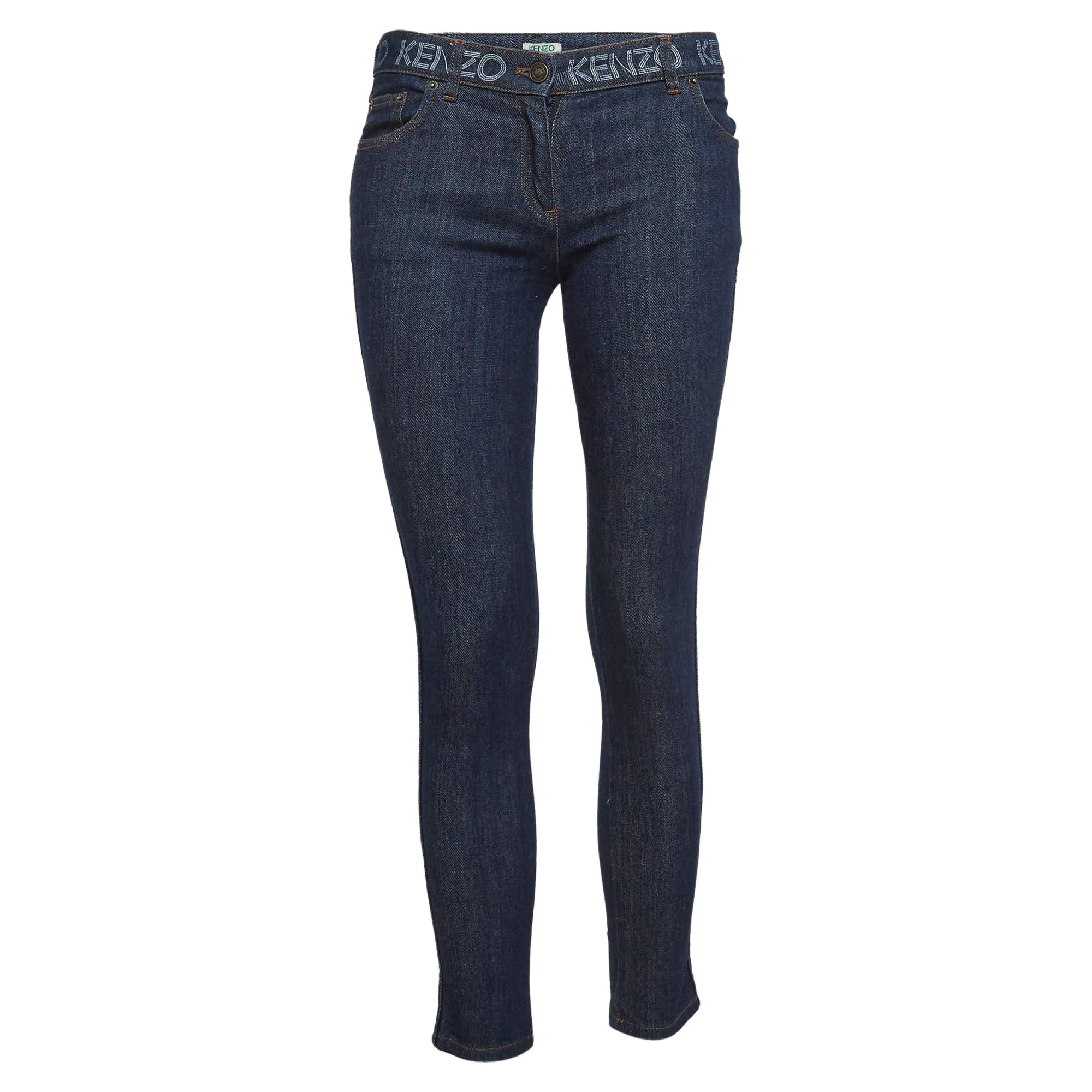 Kenzo Blue Logo Printed Denim Jeans S Waist 30"