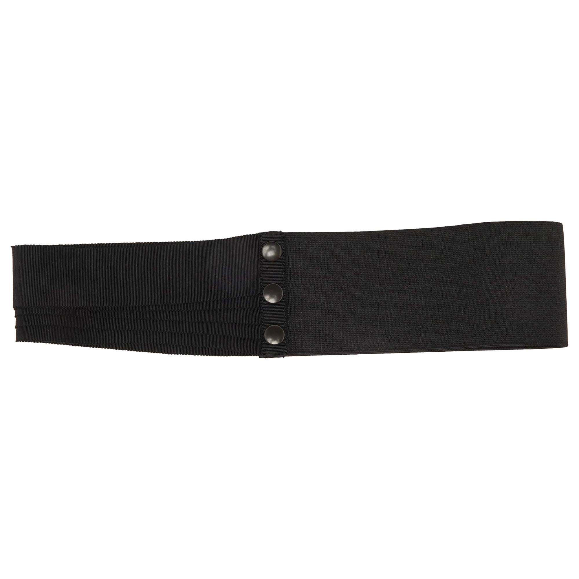 Lanvin Black Elastic and Fabric Snap Waist Belt