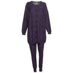 M Missoni Lila gemusterte Lurex-Strickjacke & Playsuit Set L