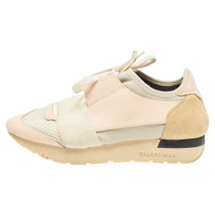 Balenciaga, scarpe da ginnastica da corsa in pelle e mesh multi taglia 36