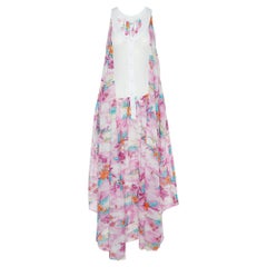 Zimmermann Pink Hawaii Print Cotton Asymmetric Maxi Dress M