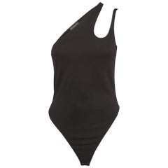 David Koma Black Cotton Jersey Sleeveless Bodysuit M