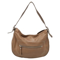 Beigefarbener Longchamp Hobo aus Leder