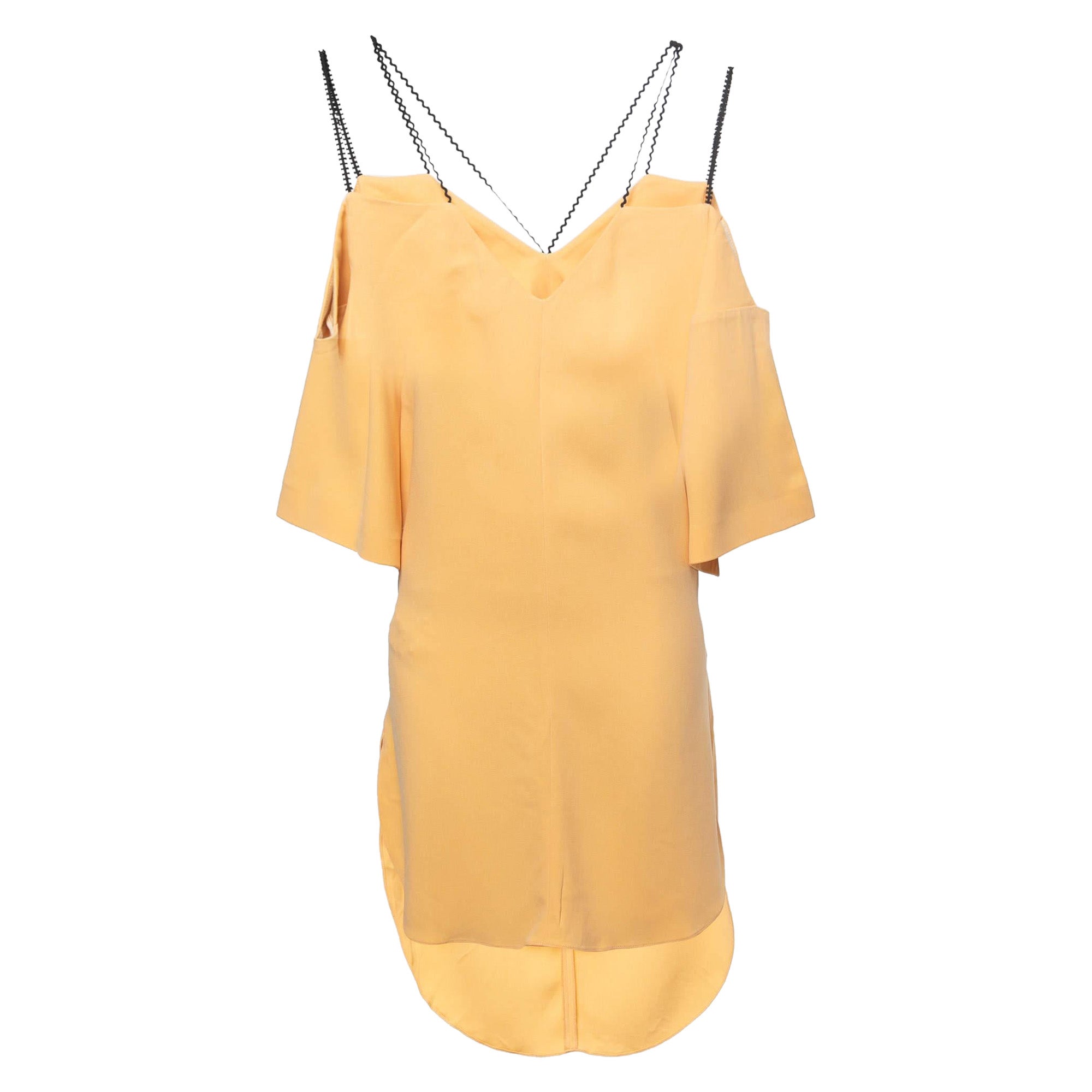Roland Mouret Orange Peach Tie Up Waist Short Dress M For Sale