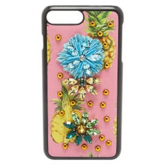 Dolce Gabbana iPhone 7 Plus Etui aus Leder mit Obstdruck und Kristallverzierung