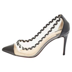 Christian Louboutin Black PVC and Patent Lisabeth Pumps Size 36.5